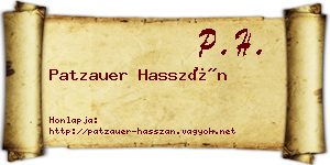 Patzauer Hasszán névjegykártya